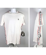 NWT Billionaire Boys Club T Shirt Mens Medium White Striped Sides Cotton... - £58.68 GBP