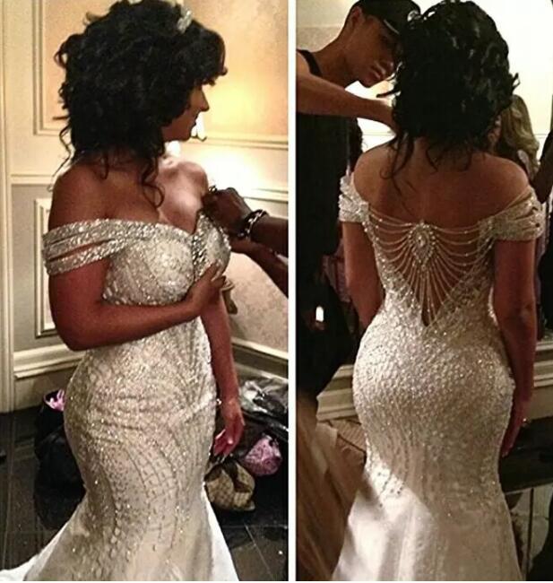 Primary image for Hot Selling Mermaid Off the Shoulder Wedding Dresses with Rhinestone