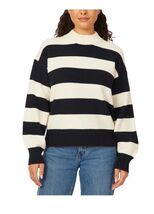 Scotch &amp; Soda Womens Sweater Ivory Navy Blue Multicolor Mock Neck Relaxe... - $60.55 CAD