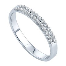 0.25CT Imitación Diamante 2-Row Etenity Anillo de Banda 14K Bañado en Or... - £78.45 GBP