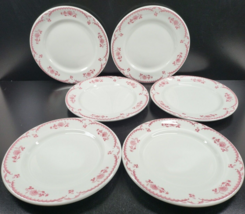 6 Shenango Chardon Rose Red Dinner Plates Set Vintage Floral Restaurant ... - £61.92 GBP