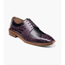 Stacy Adams Travato Wingtip Shoes Animal Print Leather Purple Multi 25737-540 image 2