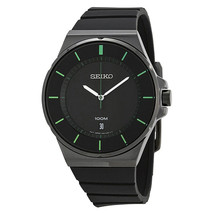 New* Seiko SGEG23 Black Dial Black Rubber Men&#39;s Casual Quartz Watch - £104.23 GBP