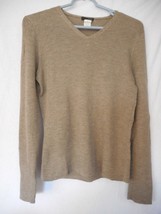 J. Crew ribbed knit Brown Sweater 100% merino wool Size M V-neck - $372.00 MXN