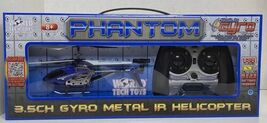 RC Helicopter Remote World Tech Toys Phantom 3.5 Gyro Metal IR  Blue 34462 - $28.00
