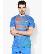 NWT Men&#39;s Nike Cricket Blue Henley  Polyester T-shirt - L size - £47.21 GBP