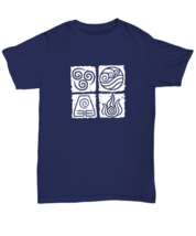 Inspirational TShirt Avatar Elements Square, Water Earth Fire Air Navy-U-Tee  - £15.14 GBP