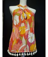 Trina Turk Multicolor Halter Tropical Top Shirt Blouse Size Small NWT - €39,43 EUR