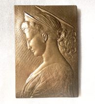 Saint St Cecilia Christian Religious sculpture plaque in Bronze Finish - $22.76
