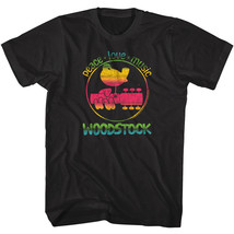 Woodstock Men&#39;s T-Shirt Rainbow Peace Love &amp; Music Bird on a Guitar - £21.98 GBP+