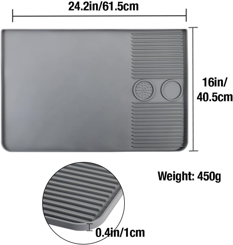 Silicone Coffee Bar Mat for Countertop – Emptycolor 16”X24” Heat Resistant Coffe Item image 2