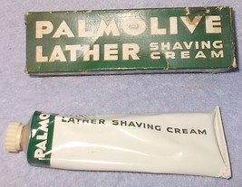 Vintage Palmolive Lather Shaving Cream Tube and Green Box 2.75 OZ Size - £11.76 GBP