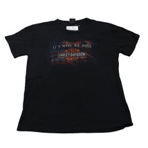 Harley Davidson Shirt Mens L Black It&#39;s Why We Ride Short Sleeve Tee Auburn MA - £14.84 GBP