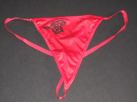 NWT Victoria&#39;s Secret Embellished Embroider Red &amp; Black One Size V-String  - $25.50
