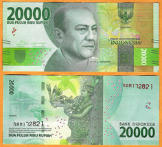INDONESIA 2017 UNC 20000 Rupiah Banknote Paper Money Bill P- 158b - $3.50