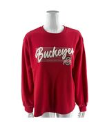 Champion Womens Sweatshirt Top Size Large Red Ohio Buckeyes Embroidered - $29.70