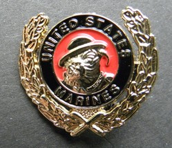 Marines Devil Dog Wreath Lapel Pin Badge 1 Inch Usmc Bulldog Marine - £4.56 GBP