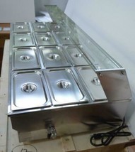 110V 12-Pan Commercial Stainless Steel Bain-Marie Buffet Food Warmer - £445.48 GBP