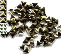 TRIANGLE  Smooth Rhinestuds 6mm Hot Fix GOLD Color  iron on  2 Gross  28... - £5.57 GBP