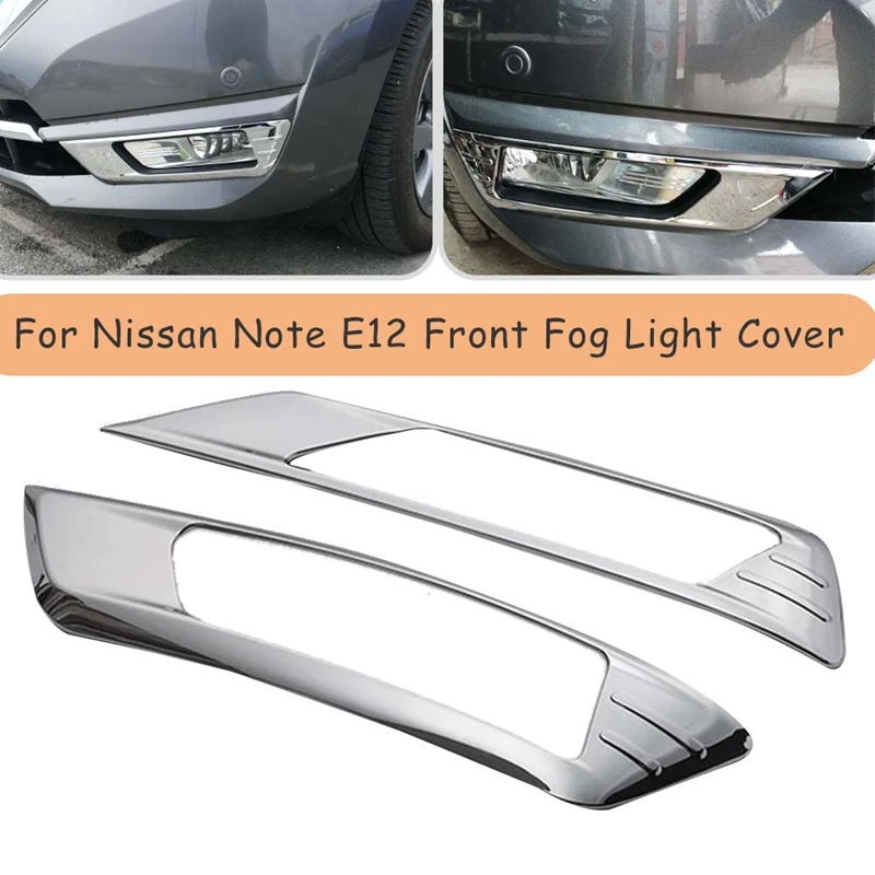 2Pcs Chromium Styling Car Front Fog Lamp Trim For Nissan Note E12 SUS304 Car - £31.88 GBP