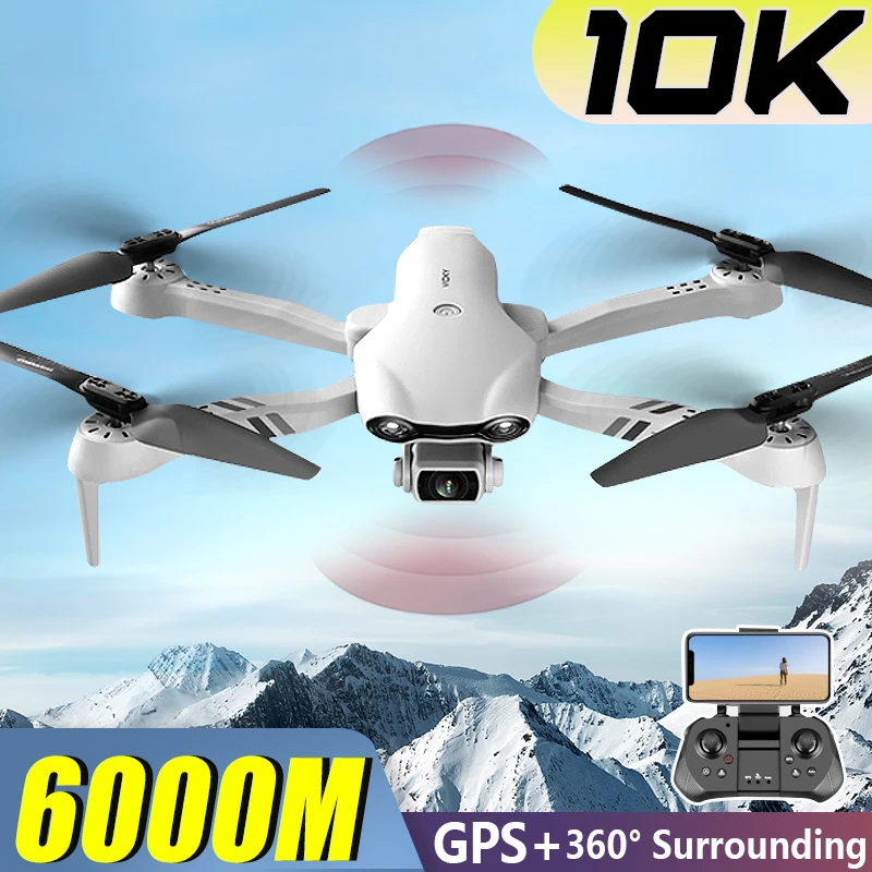 New F10 Drone 10K HD Dual Camera 5G WIFI Fpv Remote Control Helicopter 6000M GPS - £63.88 GBP+