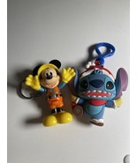 Disney HOLIDAY STITCH Figural Bag Clip Keychain Lilo &amp; Stitch 3&quot; And Mic... - $10.35