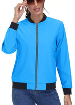 Women&#39;s Bomber Jacket Lightweight Casual Travel Windbreaker Spring Fall ... - £20.12 GBP