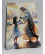 Jesus Dancing With A Young Lady By the Sea - $21.00