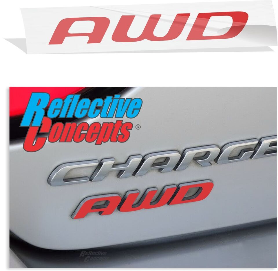 AWD Emblem Overlay Decal Sticker - 2015-2017 Dodge Charger