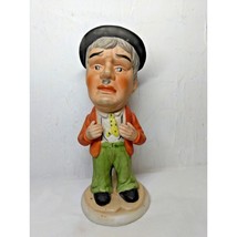 Whimsical Distinguished Man Standing Wearing Hat/Tie Ceramic Figure Matt... - £6.90 GBP