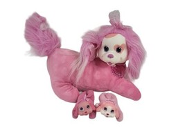 Puppy Surprise Plush Mia Pink Hearts Dog With 2 Puppies Stuffed Animal 2015 7&quot; - £8.03 GBP