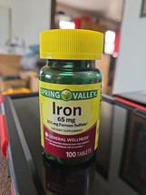 Spring Valley Iron General Wellness Dietary Supplement Tablets, 65 mg, 1... - $8.69 CAD