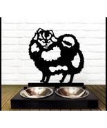 Bowl Stand,Personalized Dog Bowl, Pomeranian spitz Dog Breed,Custom Dog ... - $143.60 CAD
