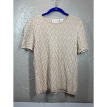 Hasting &amp; Smith Petites Tan Textured Short Sleeve Pullover Sweater Petit... - $408.81 MXN