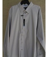  Van Heusen 2XL L/S Shirt  Cotton Blend  Gray Pin Stripes  Slim  Fit MSR... - £16.45 GBP