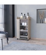 Baltimore Bar Cart: Glass Door, Casters, Shelves - $341.40 CAD