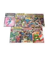 Lot of 7 Marvel Comics Spider-Man, Captain America, Captain Marvel 1970s... - $19.79