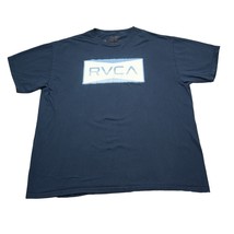 RVCA Shirt Mens XL Blue Short Sleeve Crew Neck Logo Print Casual Pullover Tee - £17.97 GBP