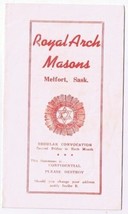 Saskatchewan Royal Arch Masons Melfort Meeting Notices 1931 and 1949 Env... - $7.25