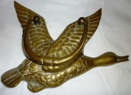 Vintage Solid Brass Flying Duck Geese Door Knocker - £38.28 GBP