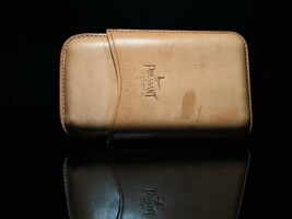 Pheasant Beige Smooth Leather Cigar Case Made in Spain image 5