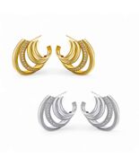 Multi Hoop Claw Gem Stud Earrings - $28.00