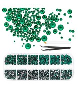 Acrylic Nail Art Kit With Green Rhinestone Gems, Dotting Pen, Tweezers (... - £15.71 GBP