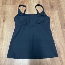 Lands End Womens Solid Black Tankini Underwire Swim Top Size 4 Modest Ba... - £21.25 GBP