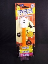 Halloween Happy Ghost PEZ Dispenser on card Candy Corn Lemon Raspberry NEW - £4.73 GBP