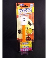 Halloween Happy Ghost PEZ Dispenser on card Candy Corn Lemon Raspberry NEW - $5.95