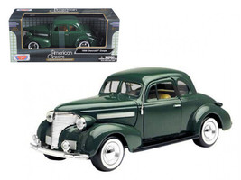 1939 Chevrolet Coupe Green 1/24 Diecast Car Motormax - £29.60 GBP