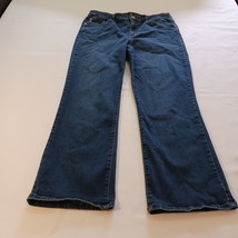 Chaps Mid Rise Crop Kick Women&#39;s Blue Denim Jeans Size 12/31 Measured 29x25 - $13.85
