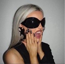 Oversized Steampunk Sunglasses Women Men 2024 Luxury Brand Oval Y2K Spor... - $306.18 MXN