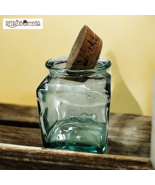 Handmade Kitchen Jar Clear Glass Cork Lid Container - $701.61 MXN